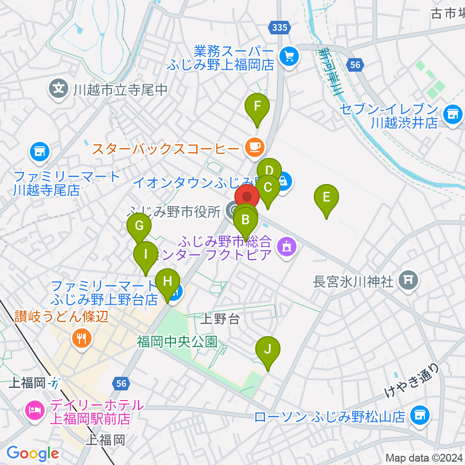 ふじみ野ステラ・イースト周辺の駐車場・コインパーキング一覧地図