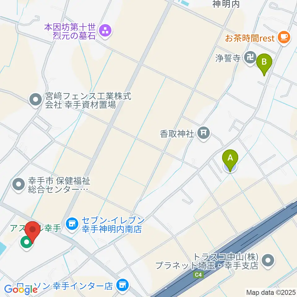 アスカル幸手周辺の駐車場・コインパーキング一覧地図