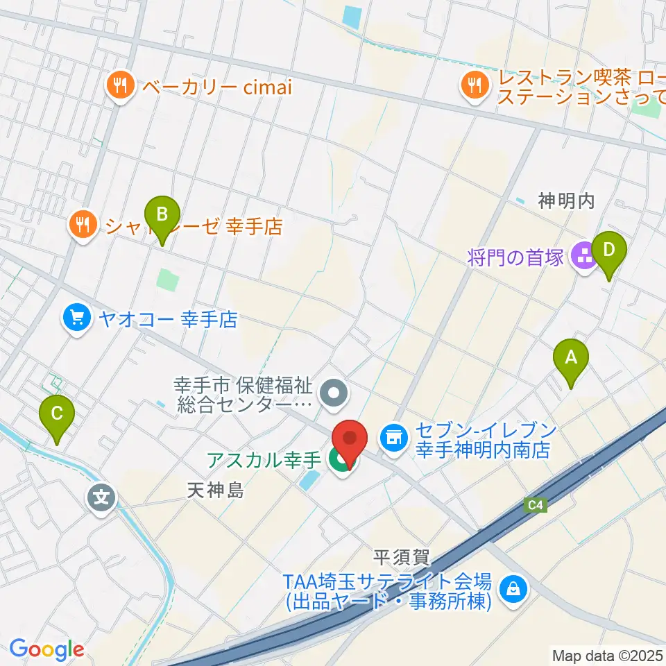 アスカル幸手周辺の駐車場・コインパーキング一覧地図
