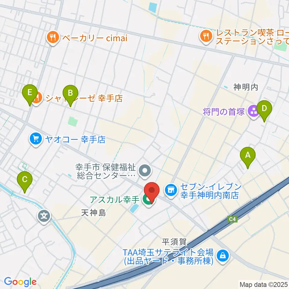 アスカル幸手周辺の駐車場・コインパーキング一覧地図
