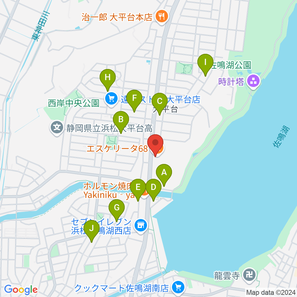 エスケリータ68周辺の駐車場・コインパーキング一覧地図