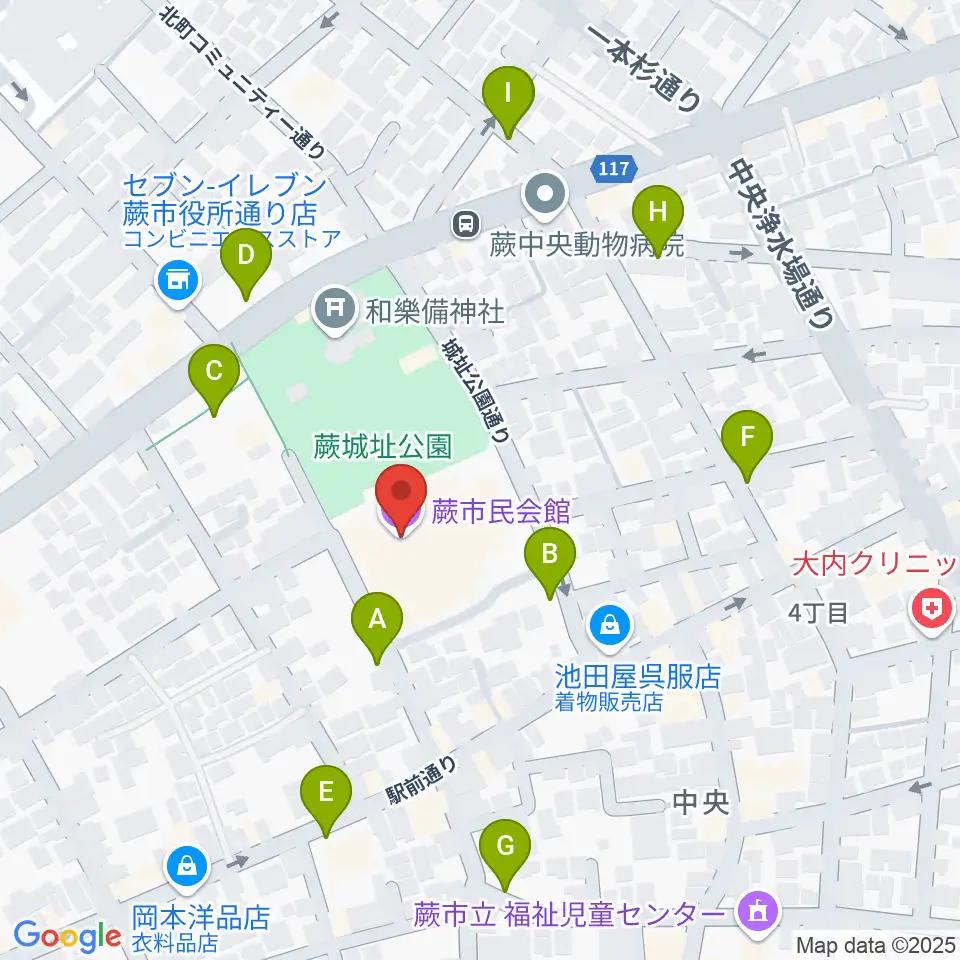 蕨市民会館周辺の駐車場・コインパーキング一覧地図