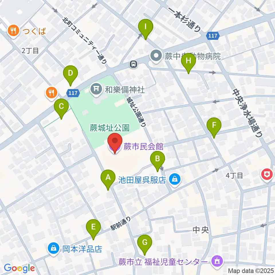 蕨市民会館周辺の駐車場・コインパーキング一覧地図
