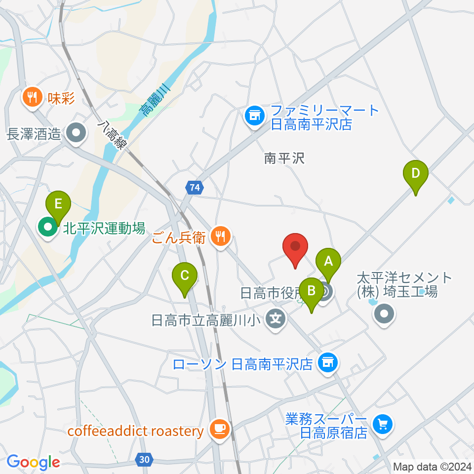 日高市文化体育館 ひだかアリーナ周辺の駐車場・コインパーキング一覧地図