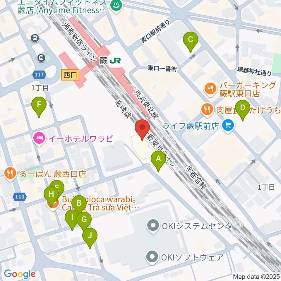 蕨市立文化ホール くるる周辺の駐車場・コインパーキング一覧地図