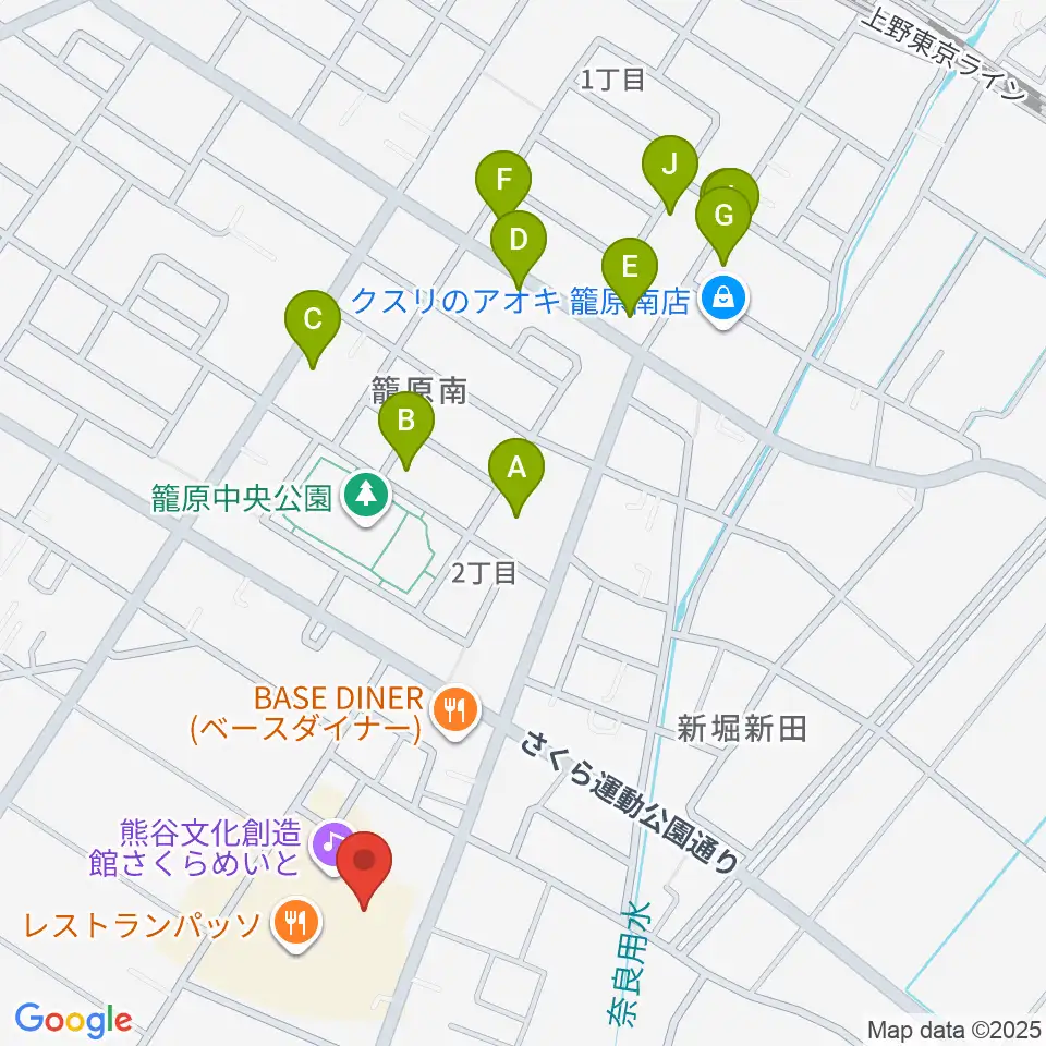 熊谷文化創造館 さくらめいと周辺の駐車場・コインパーキング一覧地図