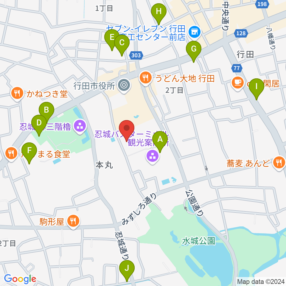 行田市産業文化会館 ベル・プラス周辺の駐車場・コインパーキング一覧地図