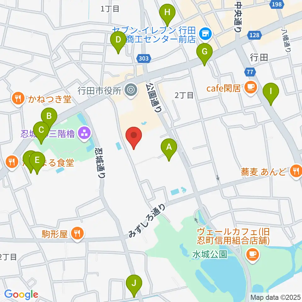 行田市産業文化会館 ベル・プラス周辺の駐車場・コインパーキング一覧地図