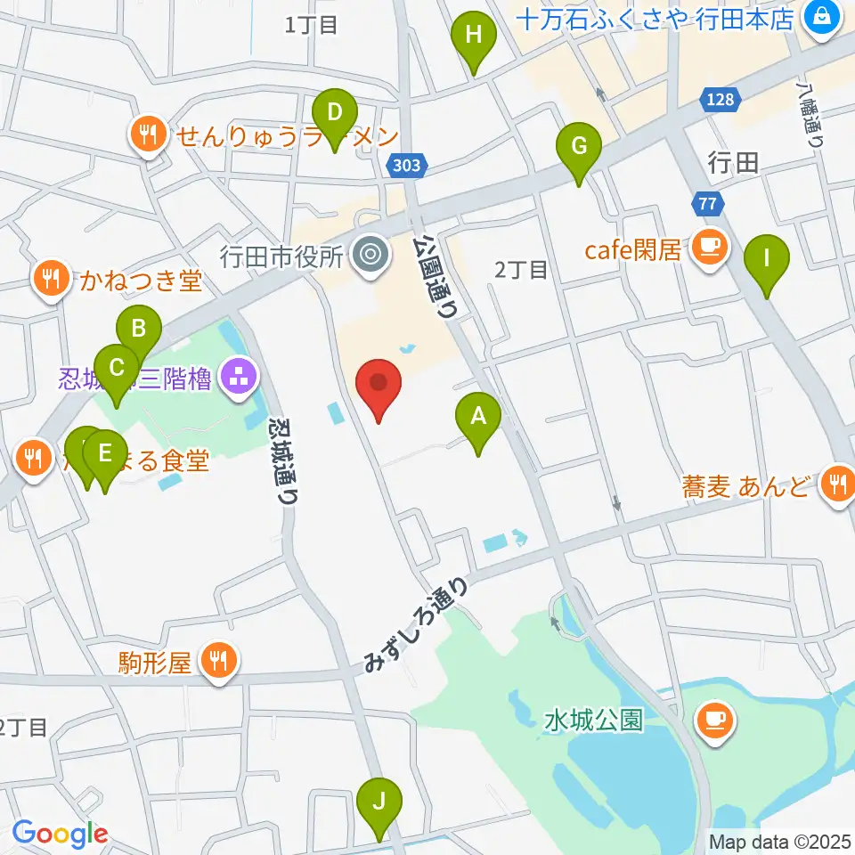 行田市産業文化会館 ベル・プラス周辺の駐車場・コインパーキング一覧地図
