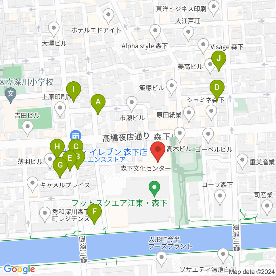 森下文化センター周辺の駐車場・コインパーキング一覧地図