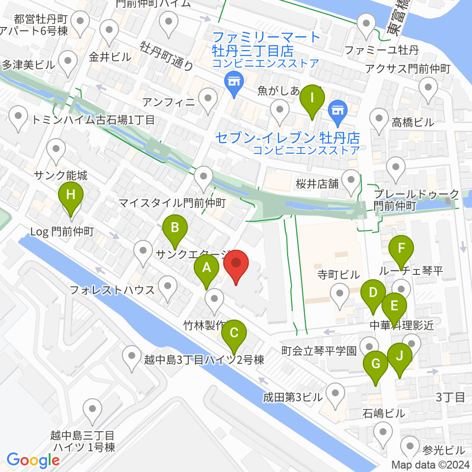 古石場文化センター周辺の駐車場・コインパーキング一覧地図