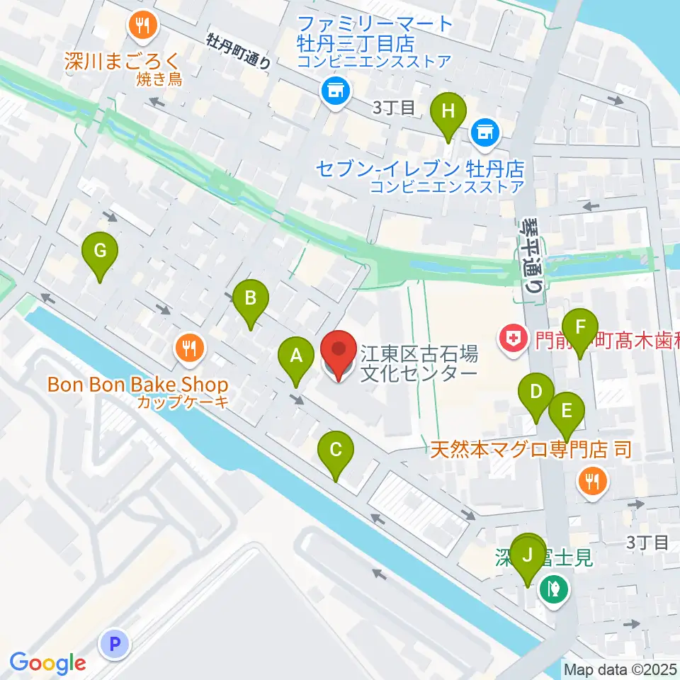 古石場文化センター周辺の駐車場・コインパーキング一覧地図