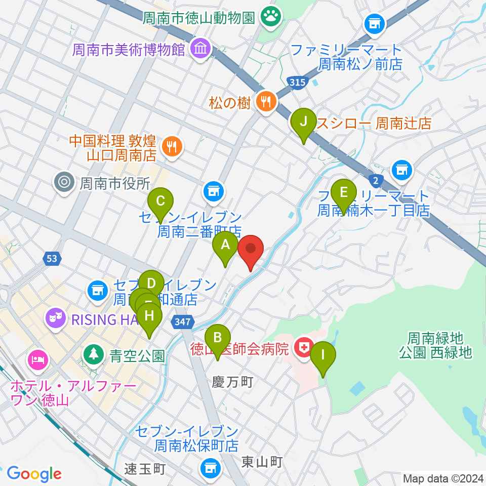 グランドミック周南楽器 御弓店周辺の駐車場・コインパーキング一覧地図