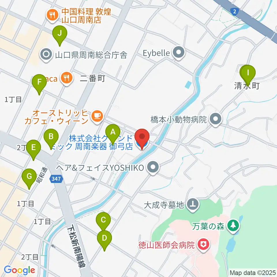 グランドミック周南楽器 御弓店周辺の駐車場・コインパーキング一覧地図