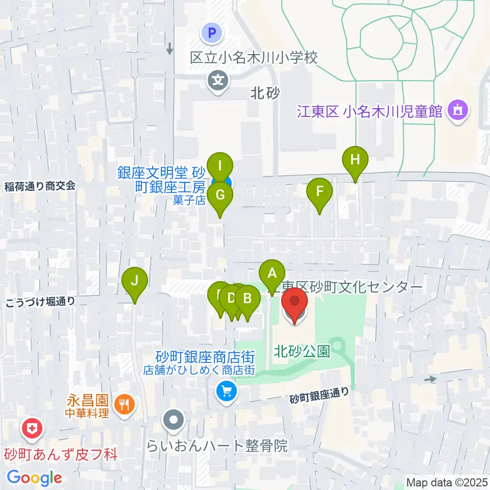 砂町文化センター周辺の駐車場・コインパーキング一覧地図