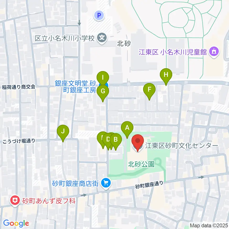 砂町文化センター周辺の駐車場・コインパーキング一覧地図