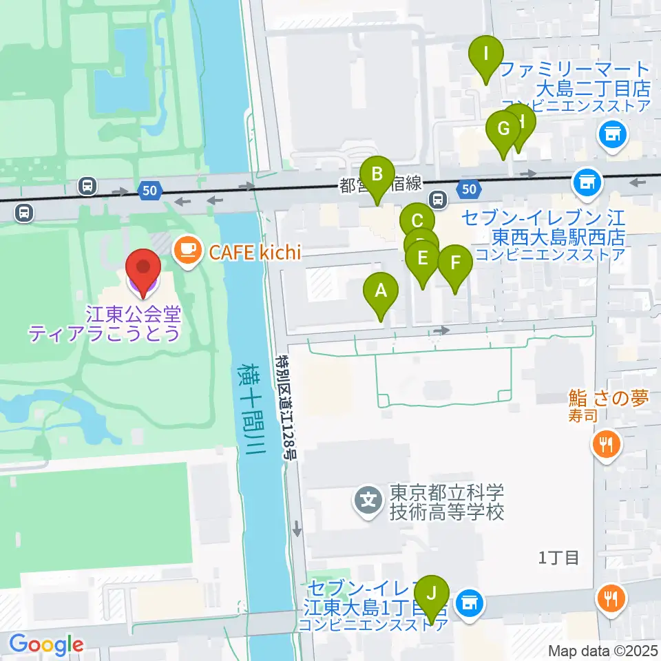 ティアラこうとう周辺の駐車場・コインパーキング一覧地図
