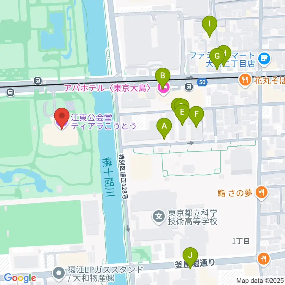 ティアラこうとう周辺の駐車場・コインパーキング一覧地図