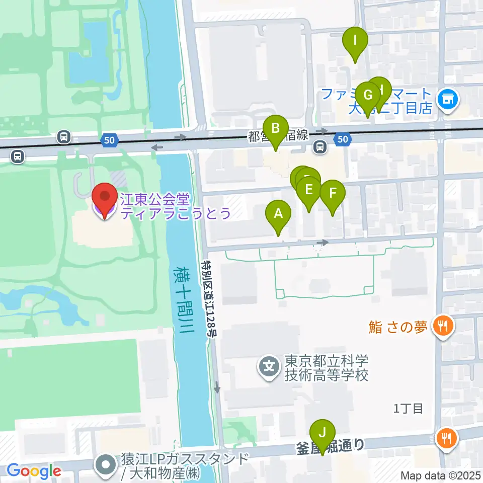 ティアラこうとう周辺の駐車場・コインパーキング一覧地図