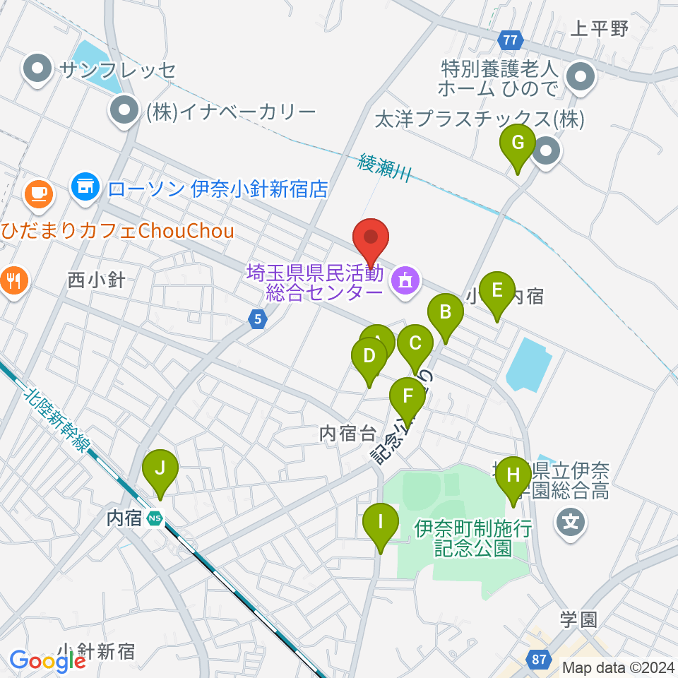 埼玉県県民活動総合センター周辺の駐車場・コインパーキング一覧地図