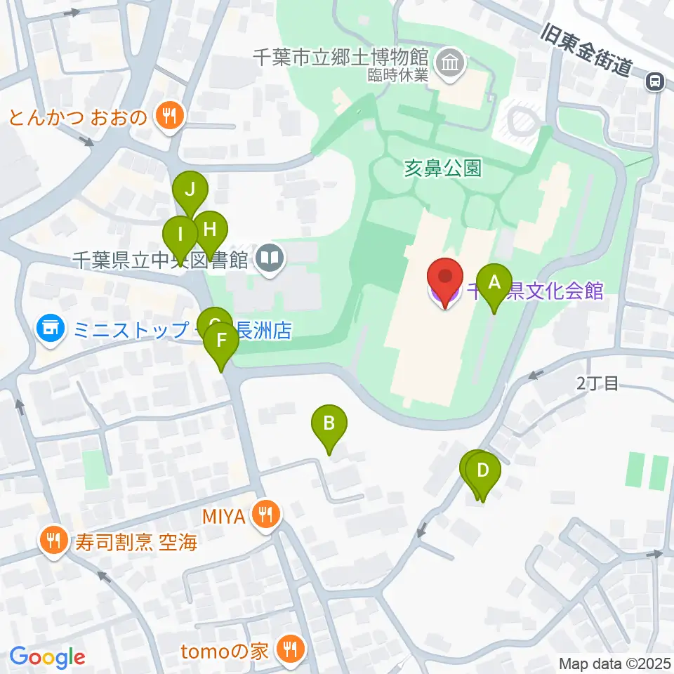 千葉県文化会館周辺の駐車場・コインパーキング一覧地図