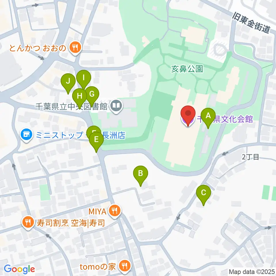 千葉県文化会館周辺の駐車場・コインパーキング一覧地図