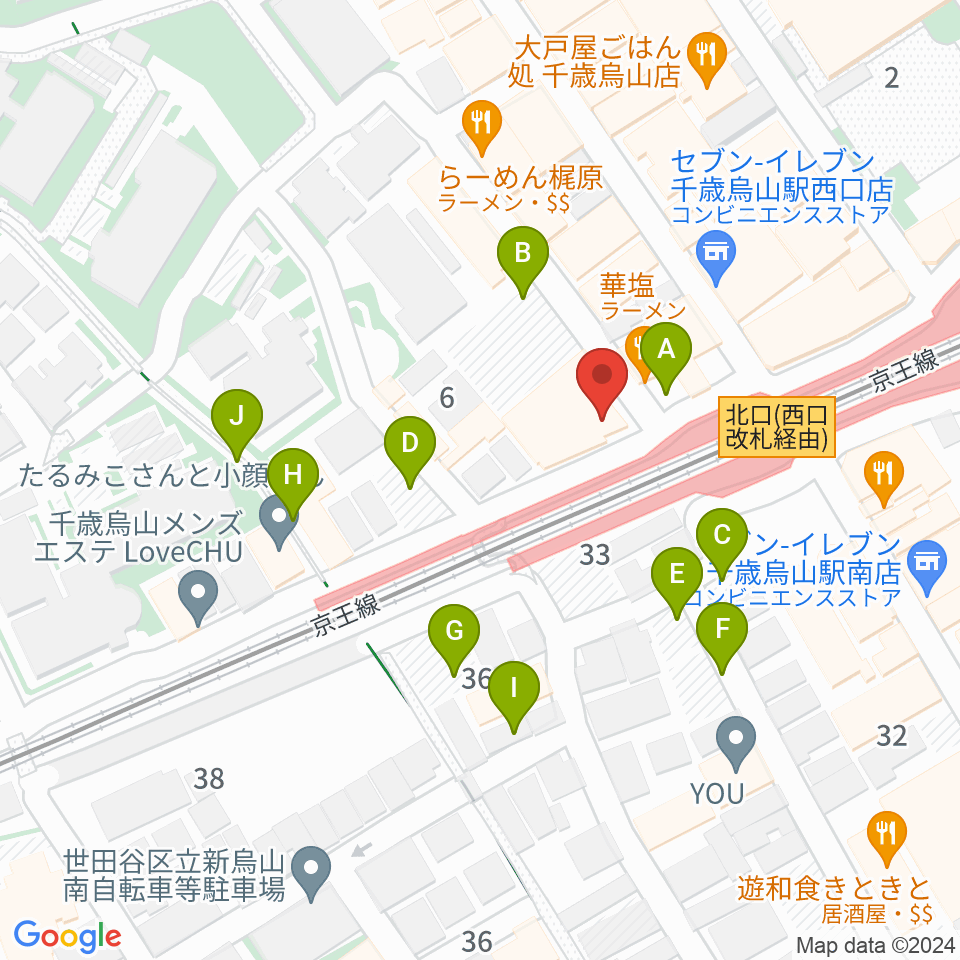 J’Z STUDIO 千歳烏山店周辺の駐車場・コインパーキング一覧地図