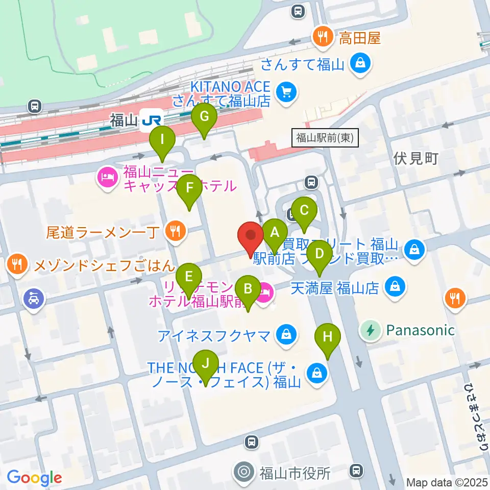 福山Cable周辺の駐車場・コインパーキング一覧地図