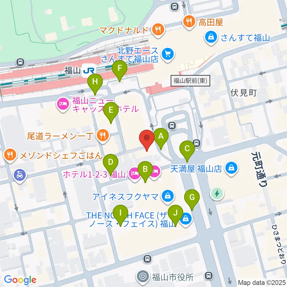 福山Cable周辺の駐車場・コインパーキング一覧地図