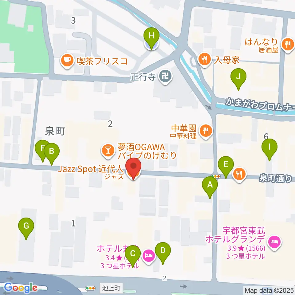 Jazz Spot 近代人周辺の駐車場・コインパーキング一覧地図