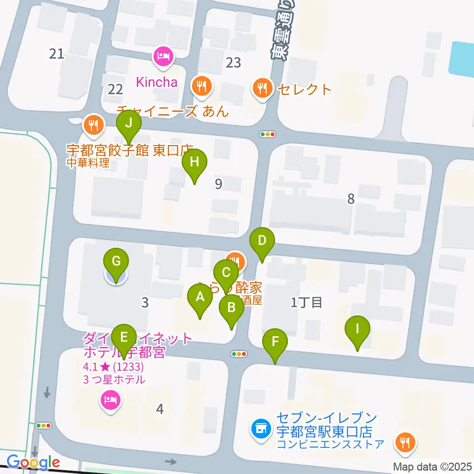 宇都宮インダルスドリーム周辺の駐車場・コインパーキング一覧地図