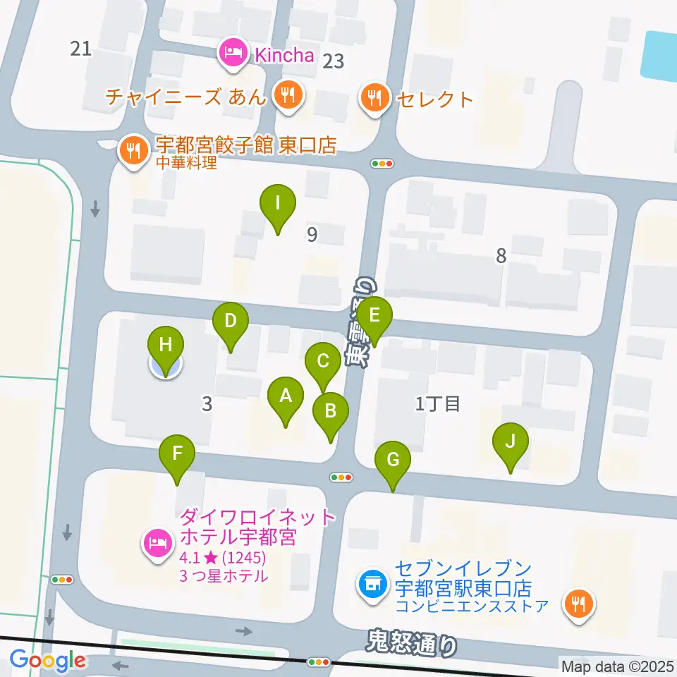 宇都宮インダルスドリーム周辺の駐車場・コインパーキング一覧地図