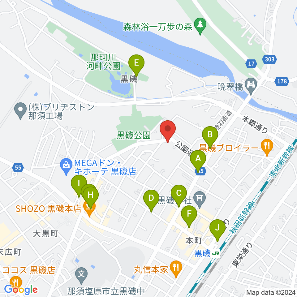 黒磯Time’s Cafe周辺の駐車場・コインパーキング一覧地図