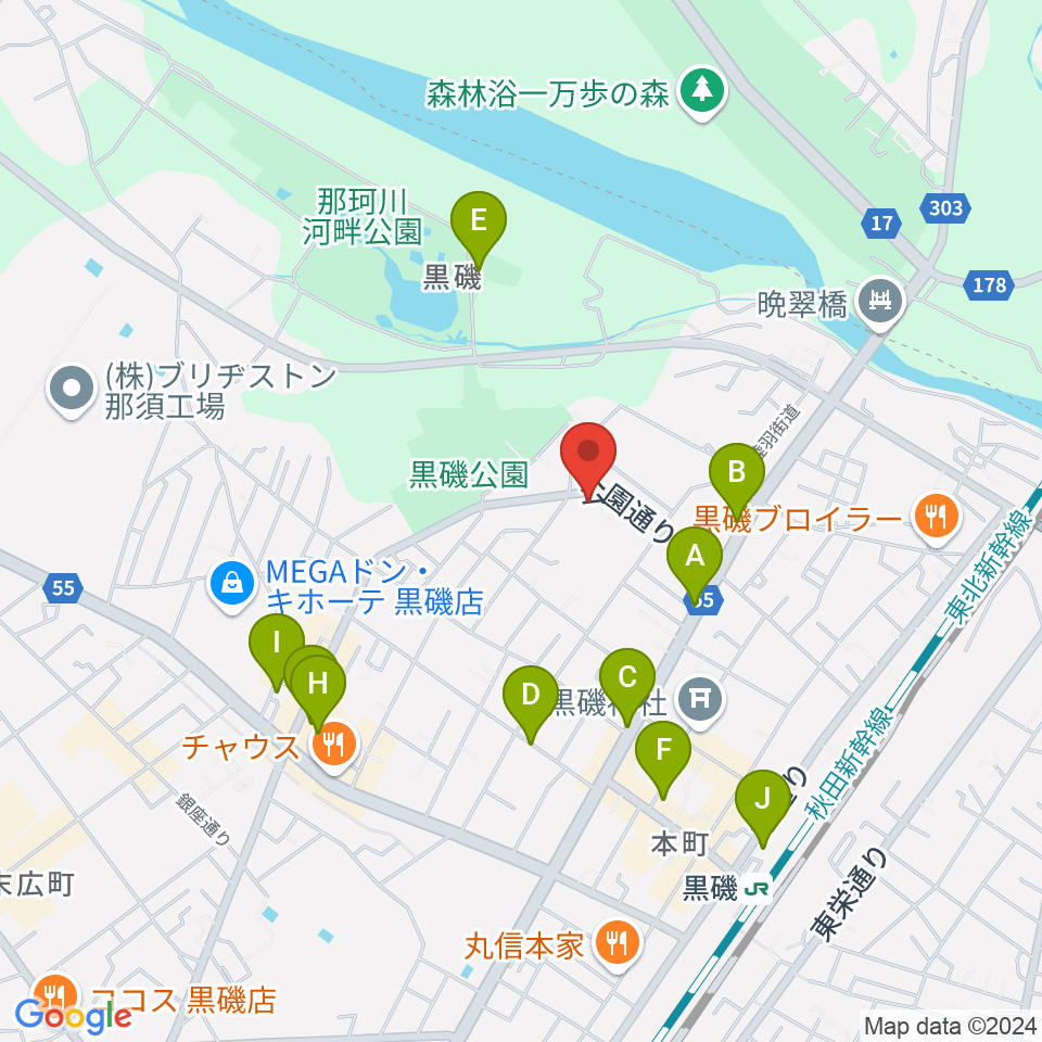 黒磯Time’s Cafe周辺の駐車場・コインパーキング一覧地図