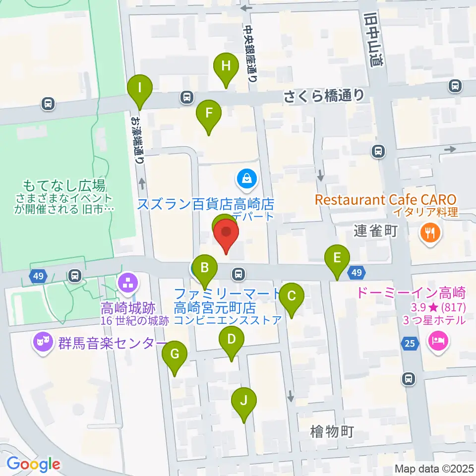 高崎エルフリオ周辺の駐車場・コインパーキング一覧地図
