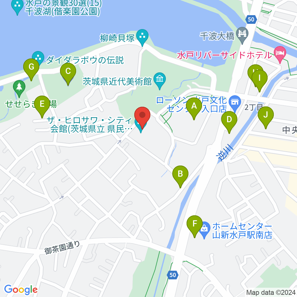 ザ・ヒロサワ・シティ会館周辺の駐車場・コインパーキング一覧地図