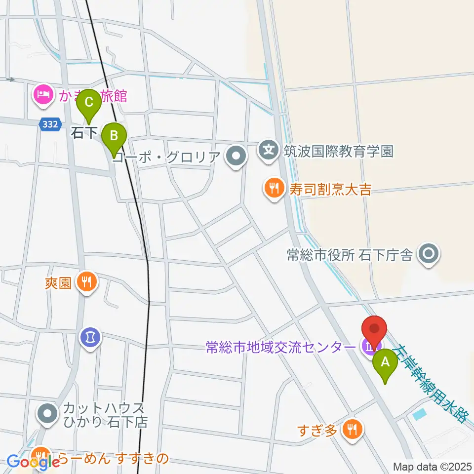 常総市地域交流センター周辺の駐車場・コインパーキング一覧地図