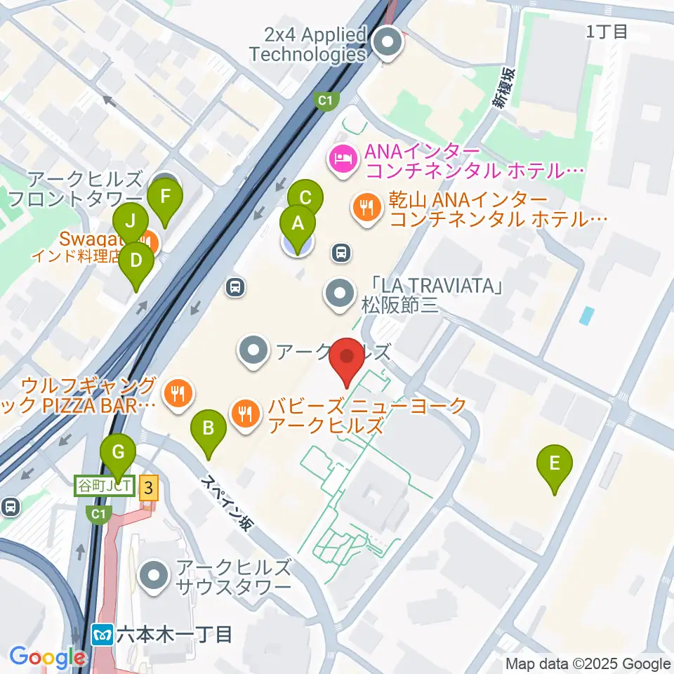 サントリーホール周辺の駐車場・コインパーキング一覧地図