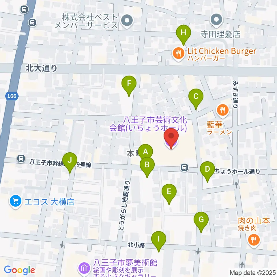 いちょうホール周辺の駐車場・コインパーキング一覧地図