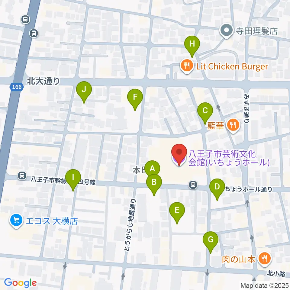 いちょうホール周辺の駐車場・コインパーキング一覧地図