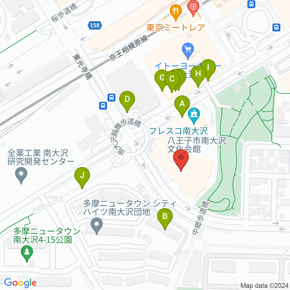 八王子市南大沢文化会館周辺の駐車場・コインパーキング一覧地図