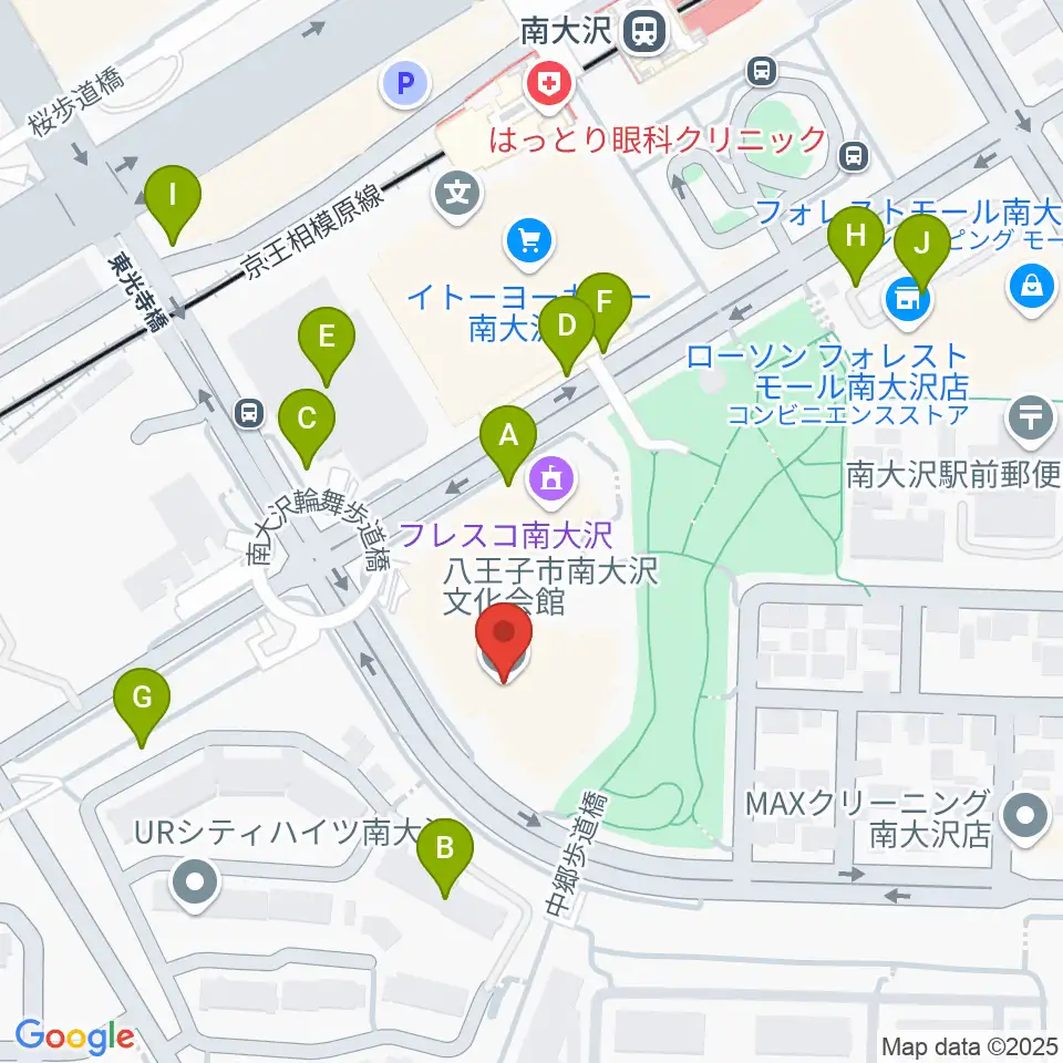 八王子市南大沢文化会館周辺の駐車場・コインパーキング一覧地図