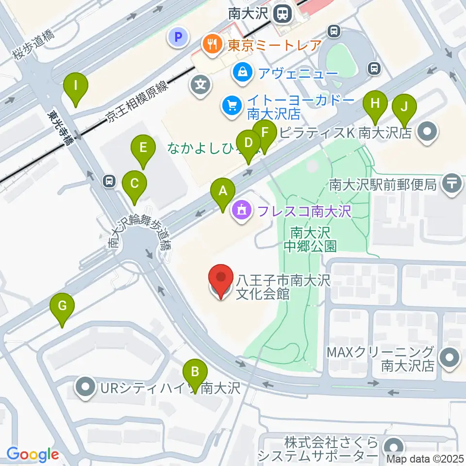 八王子市南大沢文化会館周辺の駐車場・コインパーキング一覧地図
