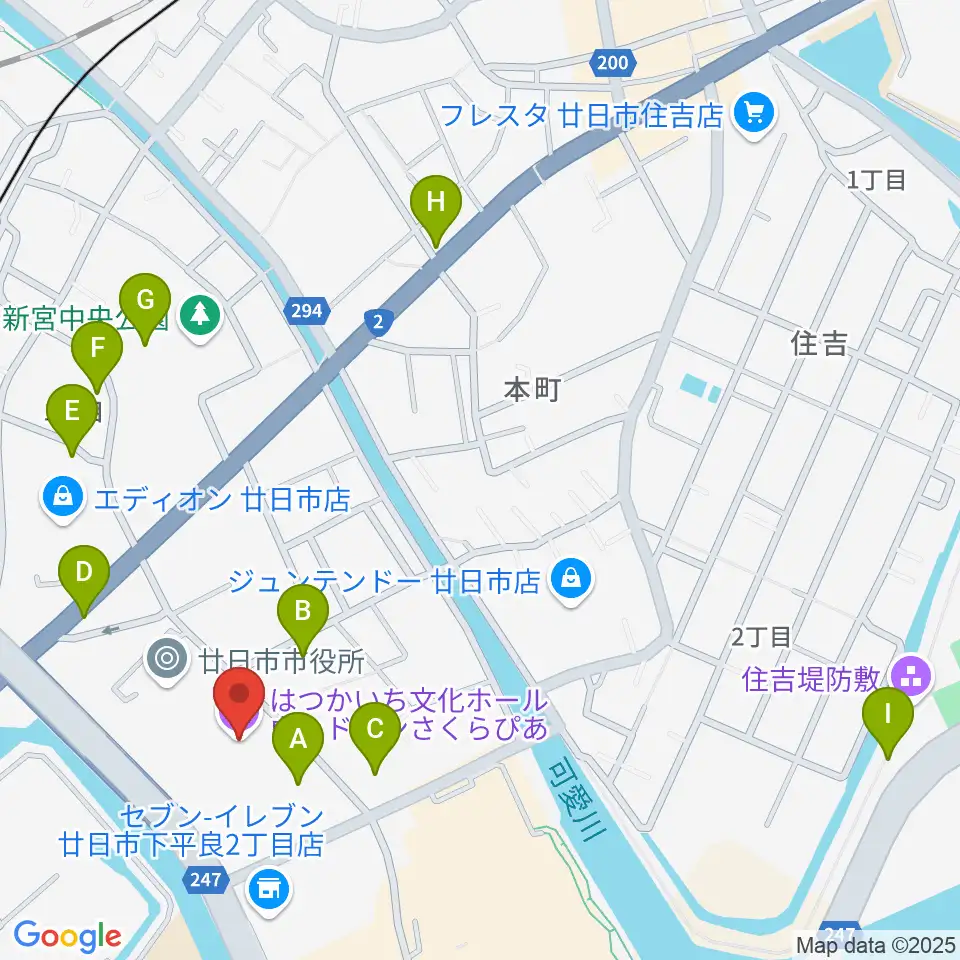 ウッドワンさくらぴあ周辺の駐車場・コインパーキング一覧地図