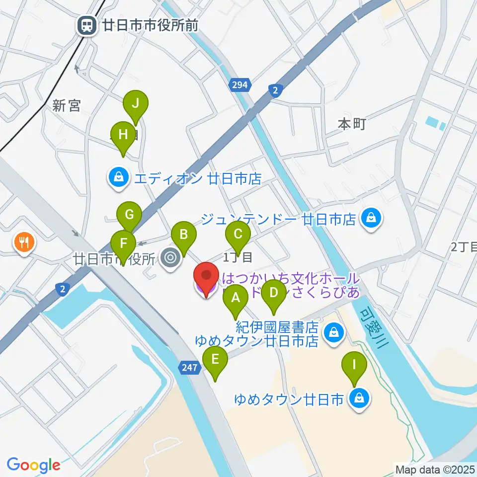 ウッドワンさくらぴあ周辺の駐車場・コインパーキング一覧地図