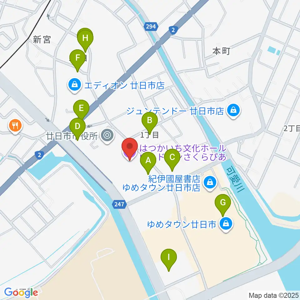 ウッドワンさくらぴあ周辺の駐車場・コインパーキング一覧地図