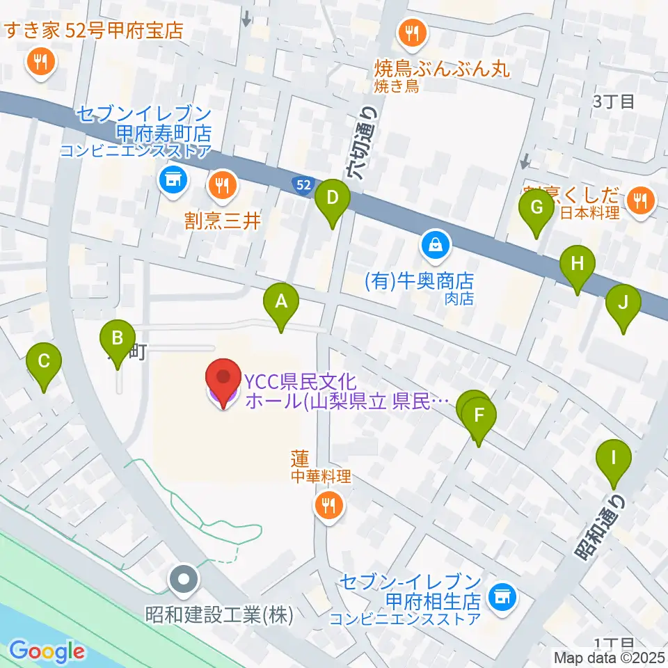 YCC県民文化ホール周辺の駐車場・コインパーキング一覧地図