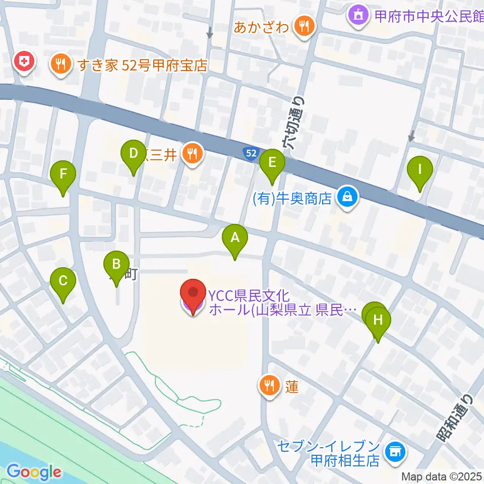 YCC県民文化ホール周辺の駐車場・コインパーキング一覧地図