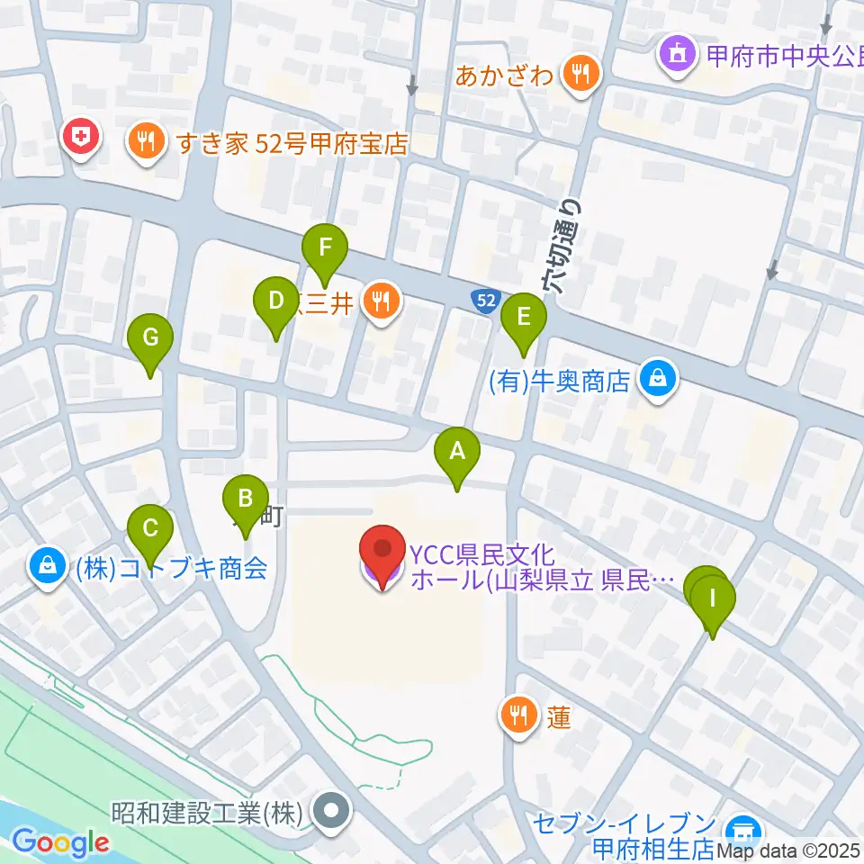 YCC県民文化ホール周辺の駐車場・コインパーキング一覧地図