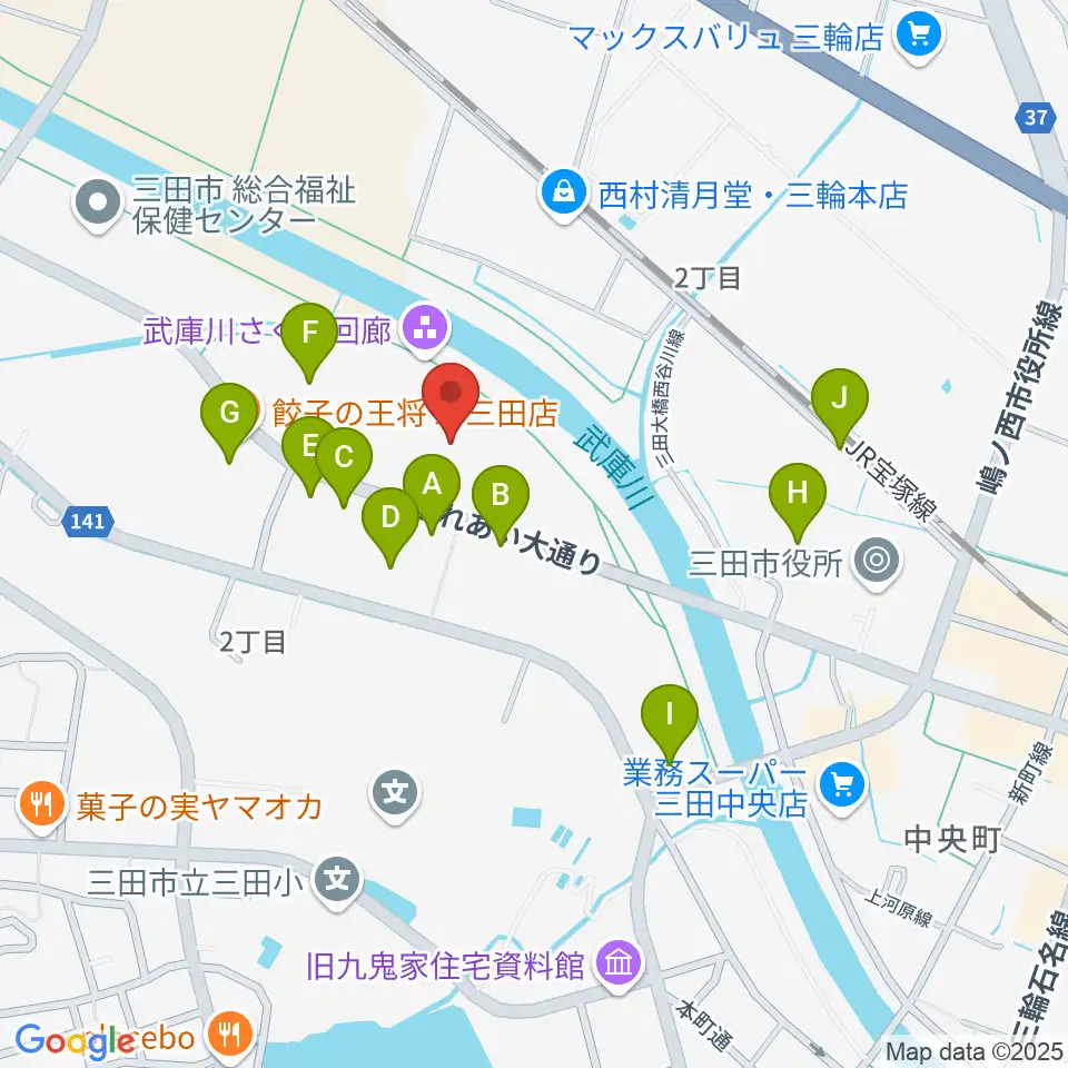 郷の音ホール周辺の駐車場・コインパーキング一覧地図